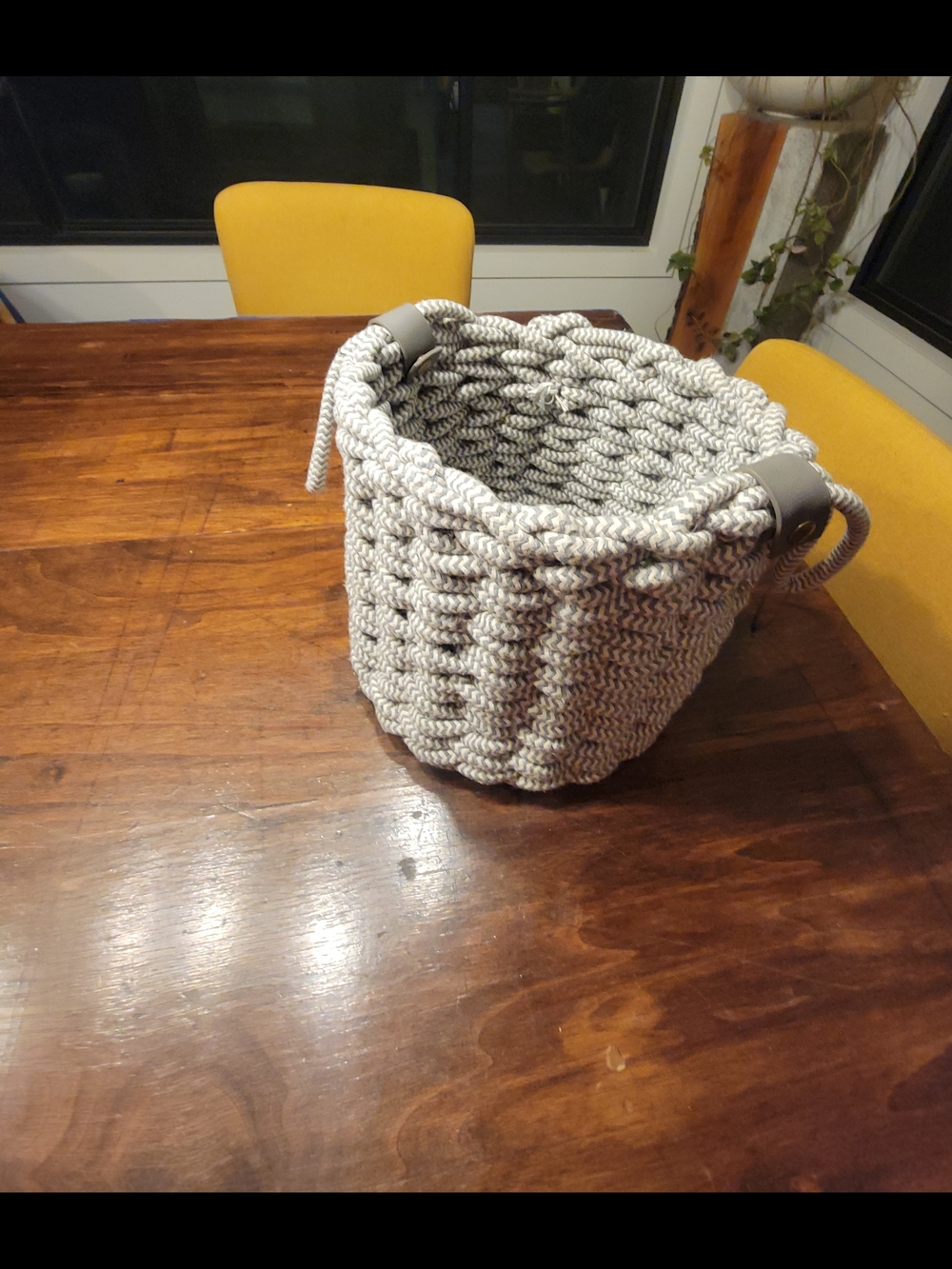 Project 62 Gray Chunked Rope Storage Basket with Loop Handles - Picture 5 of 5